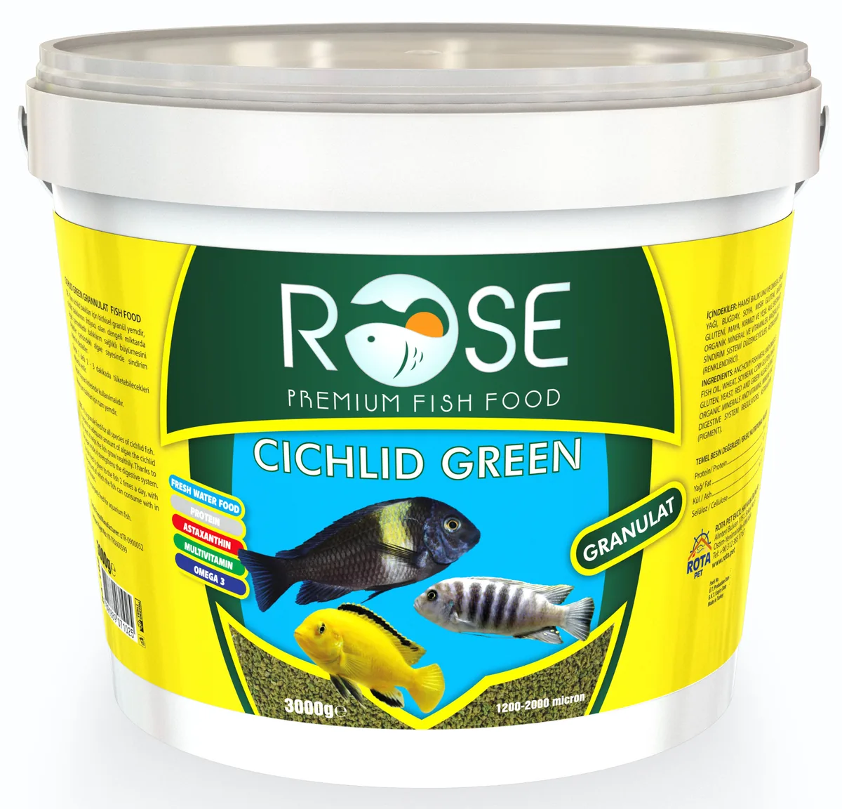 Rose • Cichlid Green Granulat • 3 kg kova