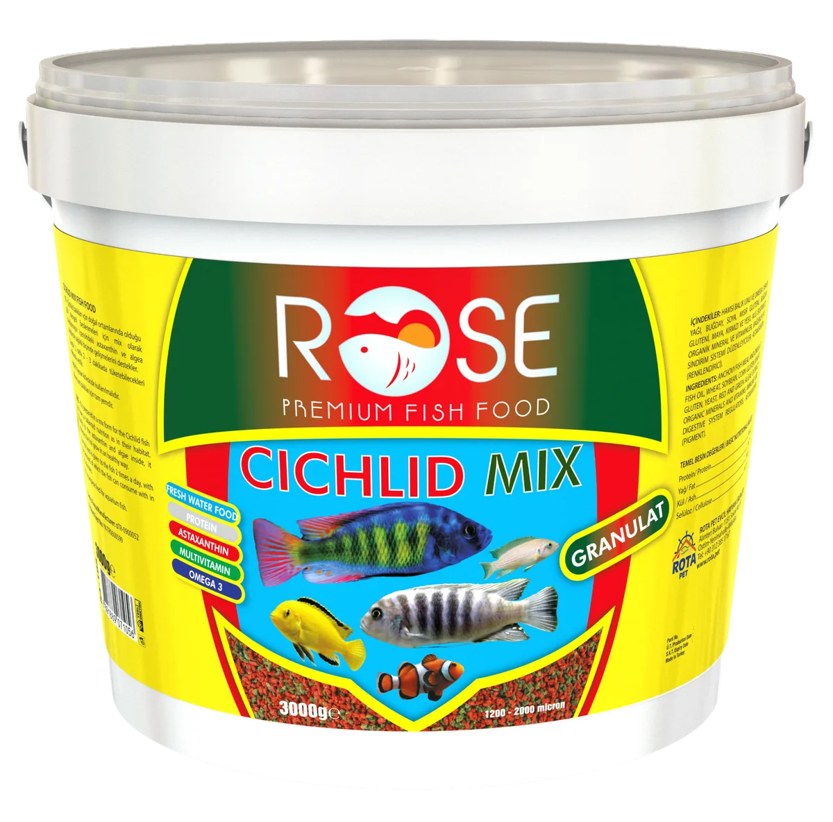 Rose • Cichlid Mix Granulat • 3 kg kova