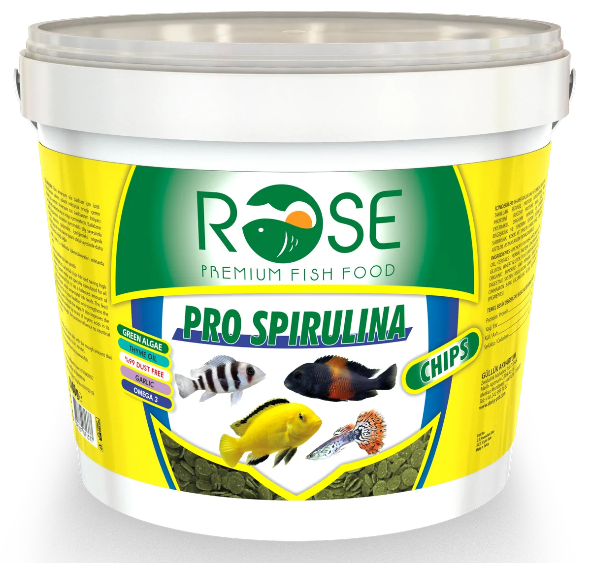 Rose • Pro Spirulina Chips • 3 kg kova