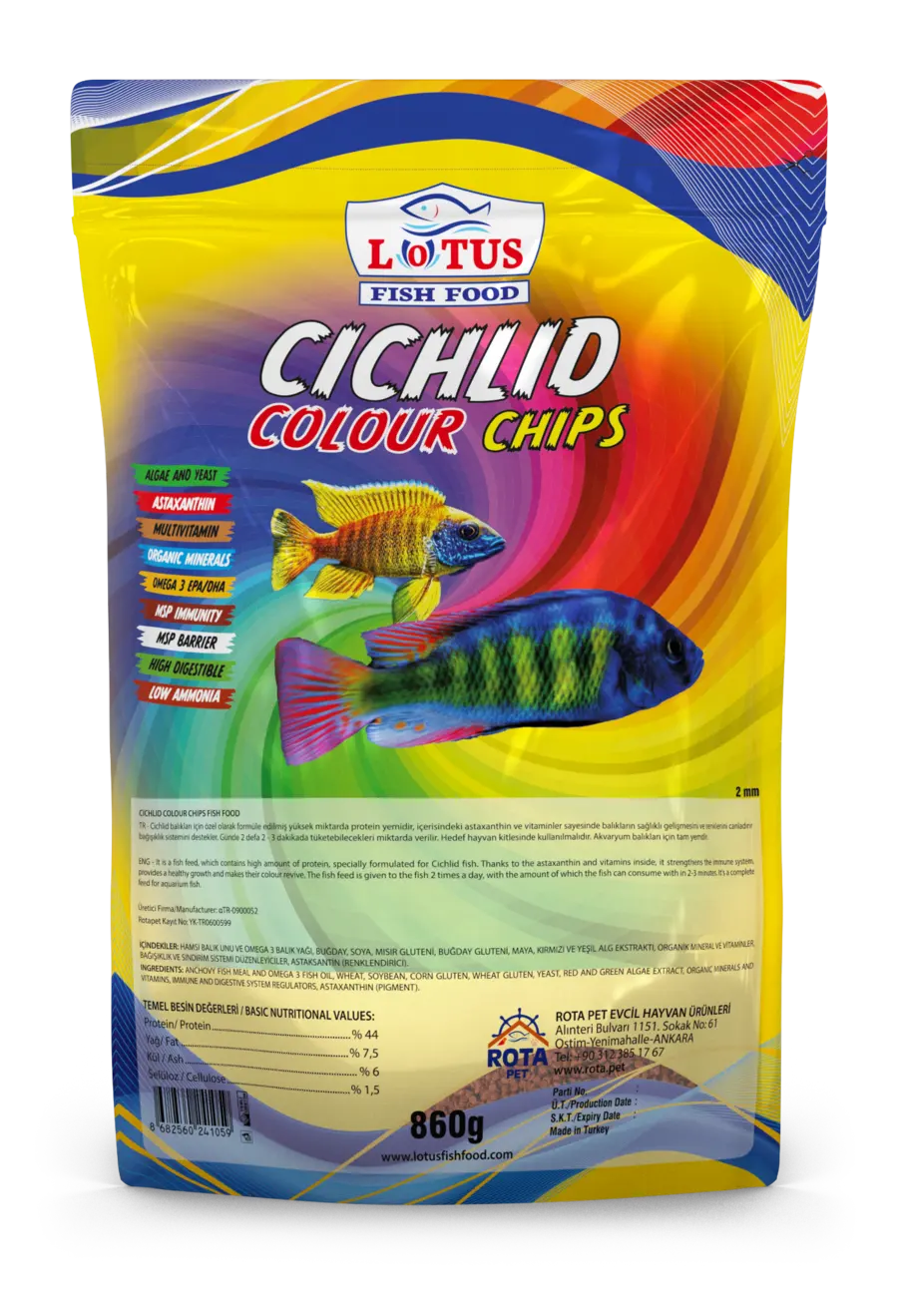 Lotus • Cichlid Colour Chips • 860 g poşet