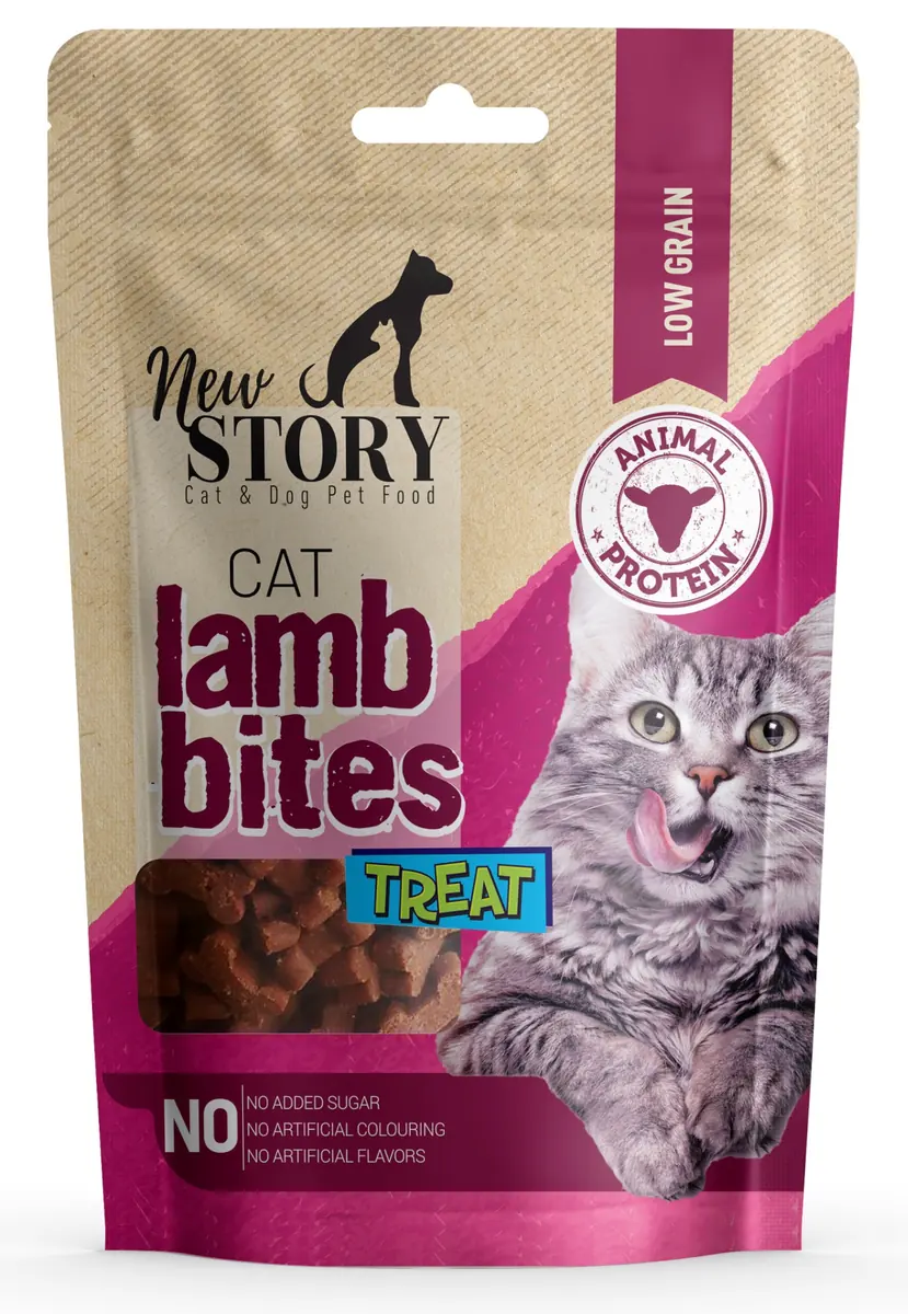 New Story kuzu etli kedi bites örnek poşet ön yüzü